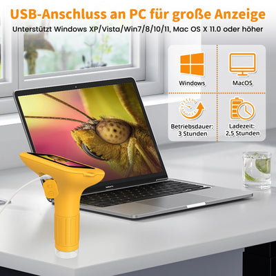 Mikroskop für Kinder, Digitales Mikroskop mit 3,0" IPS Bildschirm Lupe 1000x Microscope, HandyMikroskop LED Lights -Anschluss an PC, USB Taschenmikroskop, Geschenke für Jungen Mädchen 3-12 Jahr