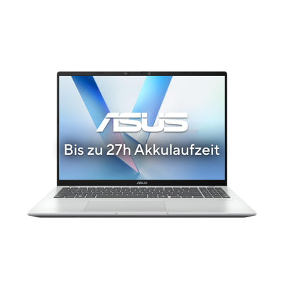 ASUS Vivobook 16 X1607QA Laptop | Copilot+ PC | 16" WUXGA IPS Display | Snapdragon X X1-26-100 | 16GB RAM | 512GB SSD | QC Adreno GPU | Win11 Home | QWERTZ | Cool Silver
