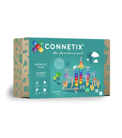 CONNETIX Magnetische Fliesen Regenbogen Ball Run Packen, 92 Stück