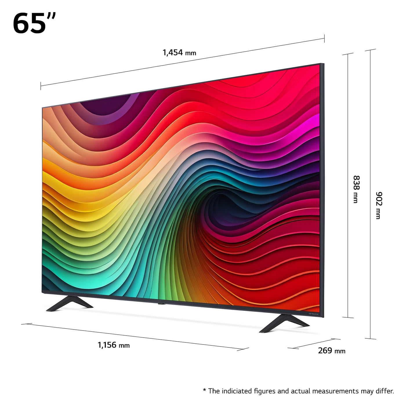 LG 65NANO81T6A TV 65" (165 cm) NanoCell Fernseher (α5 Gen7 4K AI-Prozessor, webOS 24, HDR10, bis zu 60Hz) [Modelljahr 2024]