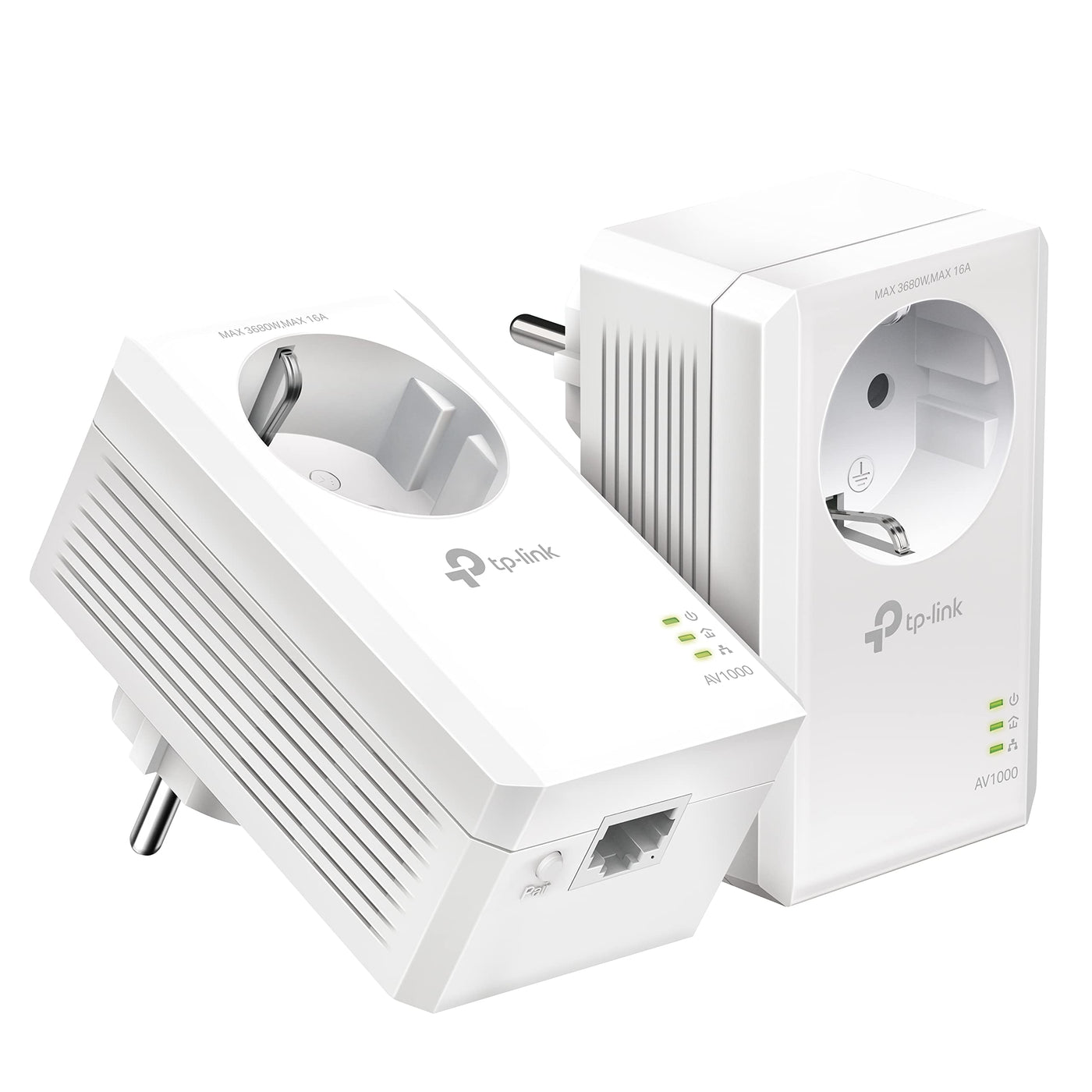 TP-Link TL-PA7019P KIT AV1000 Gigabit Powerline Adapter mit Steckdose (1x Gigabit Port, Plug und Play, energiesparend, kompatibel zu allen gängigen Powerline Adaptern) weiß