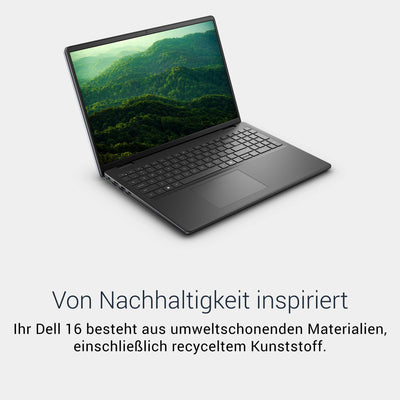 Dell 16 Laptop DC16250 – 16" FHD+ (1920x1200) Display, Intel Core 7 Series 1, Intel UHD Grafik, 16GB DDR5 RAM, 1TB SSD, Windows 11 Home, Fingerabdrucksensor, QWERTZ Tastatur – Schwarz
