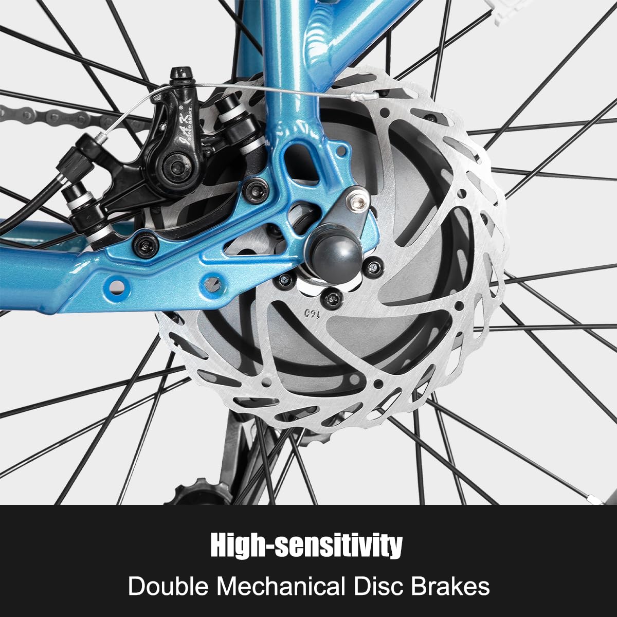 HILAND 20 Zoll Fat Tire Cargo E-Bike für Erwachsene, Leichter Aluminiumrahmen Elektrofahrrad, Shimano 7 Gänge mit Federgabel Ebike Blau