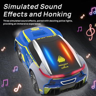BORSTOYPRO Kinder Ferngesteuertes Polizei Auto mit Mehreren Sprachfunktionen, RC Polizeiauto Car für Jungen mit Sprachsteuerung, Blinklichter, Sirenengeräusche Geschenk für Jungen Mädchen 3 4 5 6 7 8