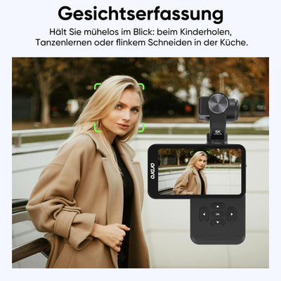 ORDRO M5 Kreativ Combo, vlog kamera mit 3.5" Flip Bildschirm 120° Sichtfeld, 3-Achsen-Stabilisierung, Gesichtsverfolgung, Zeitraffer, Slow Motion, IR Nachtsicht Videokamera für Reisen