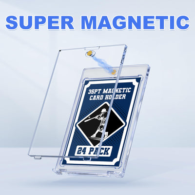 35pt Magnetic Card Holder Sammelkarten Hüllen UV-Schutz Kunststoff,24 Pack Baseball Karten Schützer Hartplastik für sammelbare Sport-Karten Acryl Display Kartenkoffer Fit 2.5x3.5in