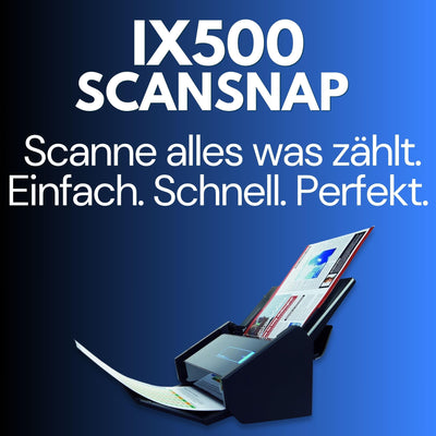 Gedikum Fujitsu IX500 ScanSnap USB High-Speed Cloud-fähiger Scanner für Dokumente, Fotos und Belege für Mac & PC – 1 Jahr Garantie – ADF mit Duplex-Scan-(Generalüberholt)
