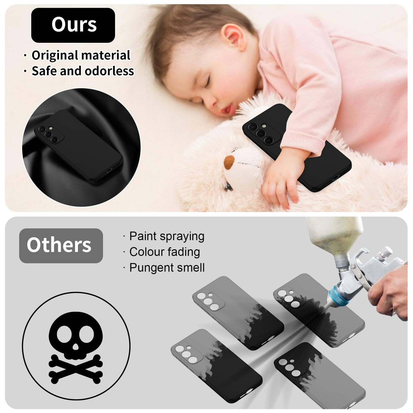 Qasyfanc Handyhülle für Samsung Galaxy A55 5G Hülle mit 2 Stück Schutzfolie, Soft TPU Silikon Case Ultra Dünn Microfiber Kameraschutz Anti-Kratzer Hülle für Samsung Galaxy A55 (Schwarz)