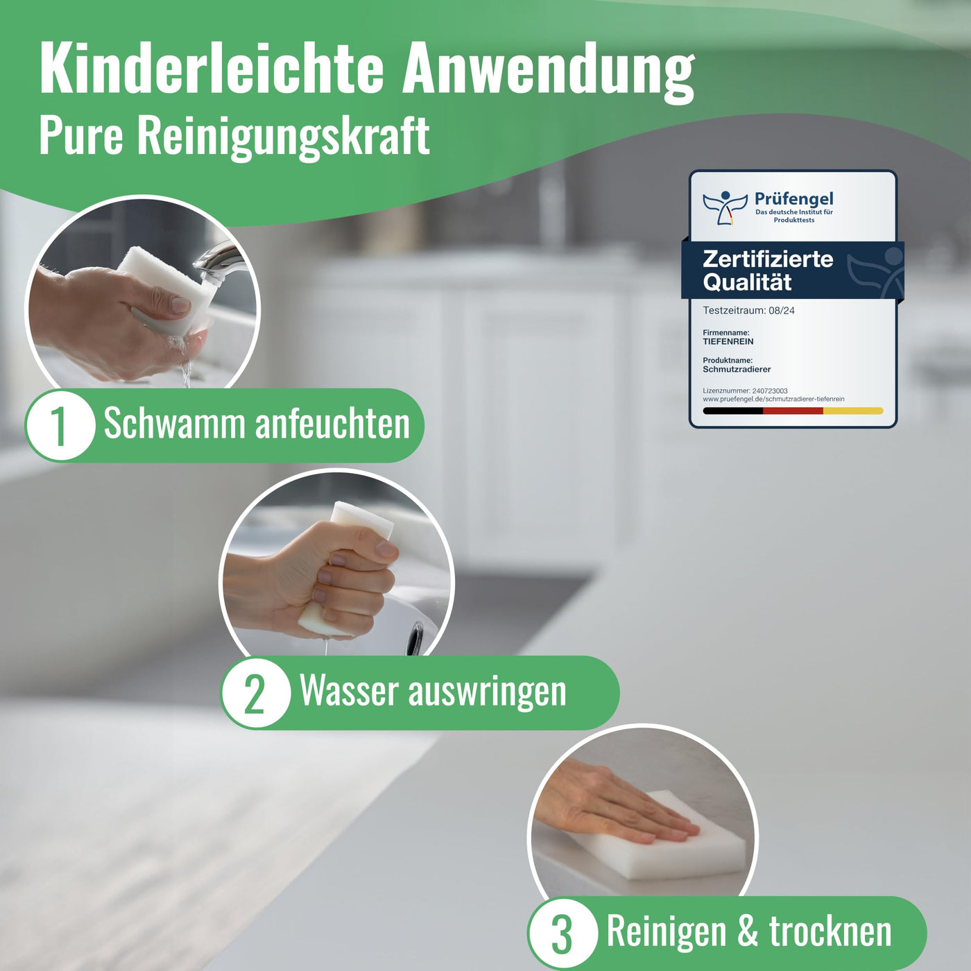 Schmutzradierer Pro 6 Stück - Neu: Radierschwamm mit 2,5X höherer Haltbarkeit | extra langlebiger Zauberschwamm | Magic Eraser Schwamm entfernt Schmutz an Wand, auf Schuhen, in der Küche und Bad