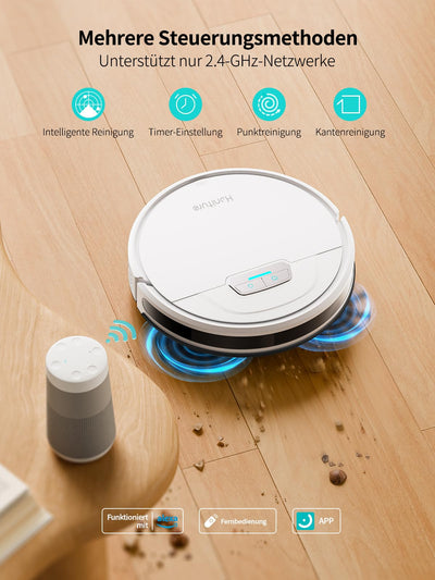 HONITURE Staubsauger Roboter, G20 Saugroboter mit Wischfunktion,4000Pa,Kehren Saugen Wischen 3 in 1 Roboterstaubsauger,Ideal für Tierhaare, Teppiche und Hartböden,Sprach- und Fernbedienungssteuerung