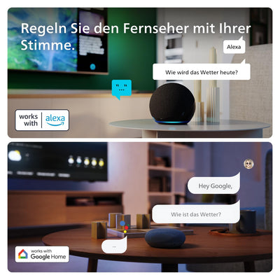 Philips 40PFS6009 FHD LED Smart TV - 40-Zoll Display mit Pixel-präziser, HD Titan OS Plattform und Dolby Digital - Funktioniert mit Alexa und Google Sprachassistent – Matt Schwarzer