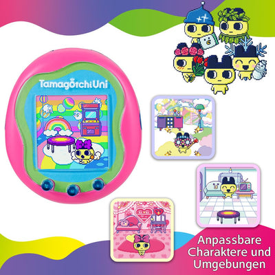 BANDAI - Tamagotchi Uni - Verbindungsfähiges Tamagotchi mit Armbanduhr - Virtuelles Haustier - Rosa Modell - 43351, (NT43351)