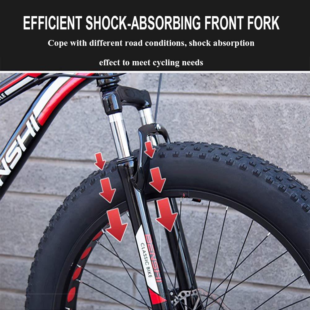 Wmmner Hardtail-Mountainbike Mit Vorderradaufhängung Mechanische Scheibenbremse Für Erwachsene Männer Frauen, High Carbon Steel All Terrain Fat Tire Mountain Bike, Anti-Rutsch-Fahrrad, Grün 2,24 Zoll