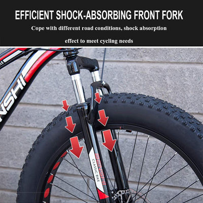 Wmmner Hardtail-Mountainbike Mit Vorderradaufhängung Mechanische Scheibenbremse Für Erwachsene Männer Frauen, High Carbon Steel All Terrain Fat Tire Mountain Bike, Anti-Rutsch-Fahrrad, Grün 2,24 Zoll