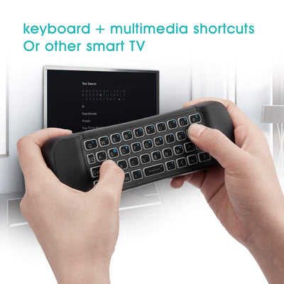 Rii MX6 2.4G Hintergrundbeleuchtung Air Mouse+Wireless Keyboard+6Achsen Somatosensory Fernbedienung +Microphone+IR Lernen Tasten 5 in1 für Mini PCs/Smart TV/Android TV Box/Raspberry Pi(US Layout)