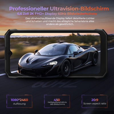 HOTWAV T7 PRO Outdoor Smartphone, 6,6 Zoll 12GB+256GB (2TB Erweiterbar) Android 13 Outdoor Handy Ohne Vertrag, 6280mAh 64MP+8MP Kamera Baustellenhandy Dual SIM 4G Handy-Face ID/NFC/Fingerabdruck/IP68
