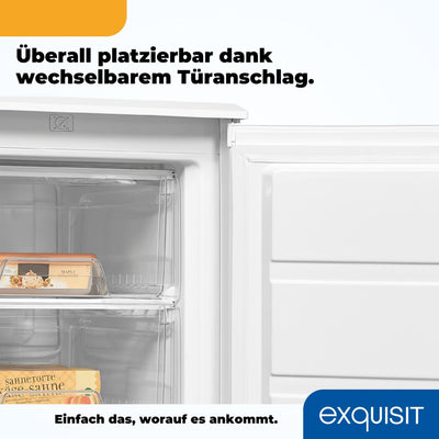 Exquisit Gefrierschrank, 4-Sterne-Gefrieren, Gefrierschrank klein, 86 Liter, Tiefkühlschrank, 55cm breit, kompakt, GS80-030E weiss