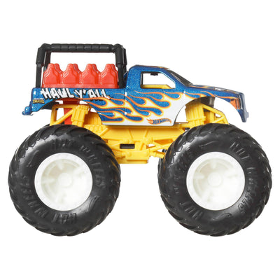 Hot Wheels Monster Trucks im Maßstab 1:64, Spielzeug-Trucks, 4er-Set, riesige Räder, Lieblingscharaktere und Coole Designs, JGD65