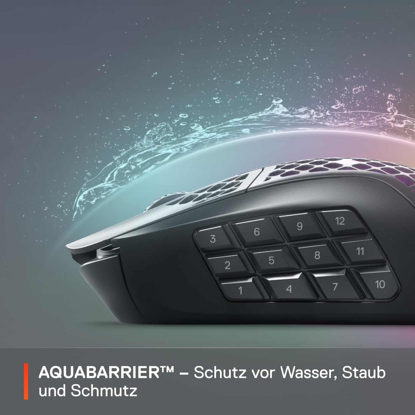 SteelSeries Aerox 9 Wireless - RGB Gaming-Mouse mit Öffnungen in der Oberfläche - Federleichtes, wasserabweisendes Design - 18 Tasten - Bluetooth/2,4 GHz – Optischer TrueMove Air-Sensor mit 18.000 DPI