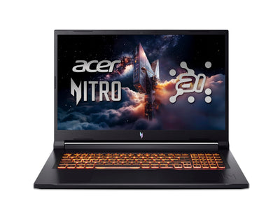 acer Nitro V 17 AI (ANV17-41-R57S) Gaming Laptop, 17" WQHD IPS 165Hz Display, AMD Ryzen 7 260, 32 GB RAM, 1 TB SSD, NVIDIA GeForce RTX 5070, Windows 11, QWERTZ Tastatur, Black