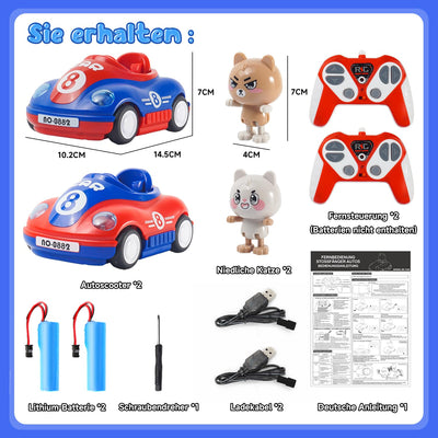 Ferngesteuertes Auto ab 2 Jahre, 2PCS RC Bumper Cars mit Musik und Licht, 2.4GHz Autoscooter Ferngesteuert Kinder mit 2 Akku 50 Minuten, Auto Spielzeug ab 2 Jahre, Geschenke 2 3 4 Jahre Junge Mädchen