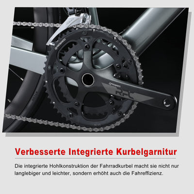 KABON Gravel Bike Rennrad Carbon, 28 Zoll Rennrad 40c Reifen Carbon Rahmen Gabel und Sattelstütze mit 18 Gänge, Integrierter Carbon-Lenker Scheibenbremse rennrad Herren Damen