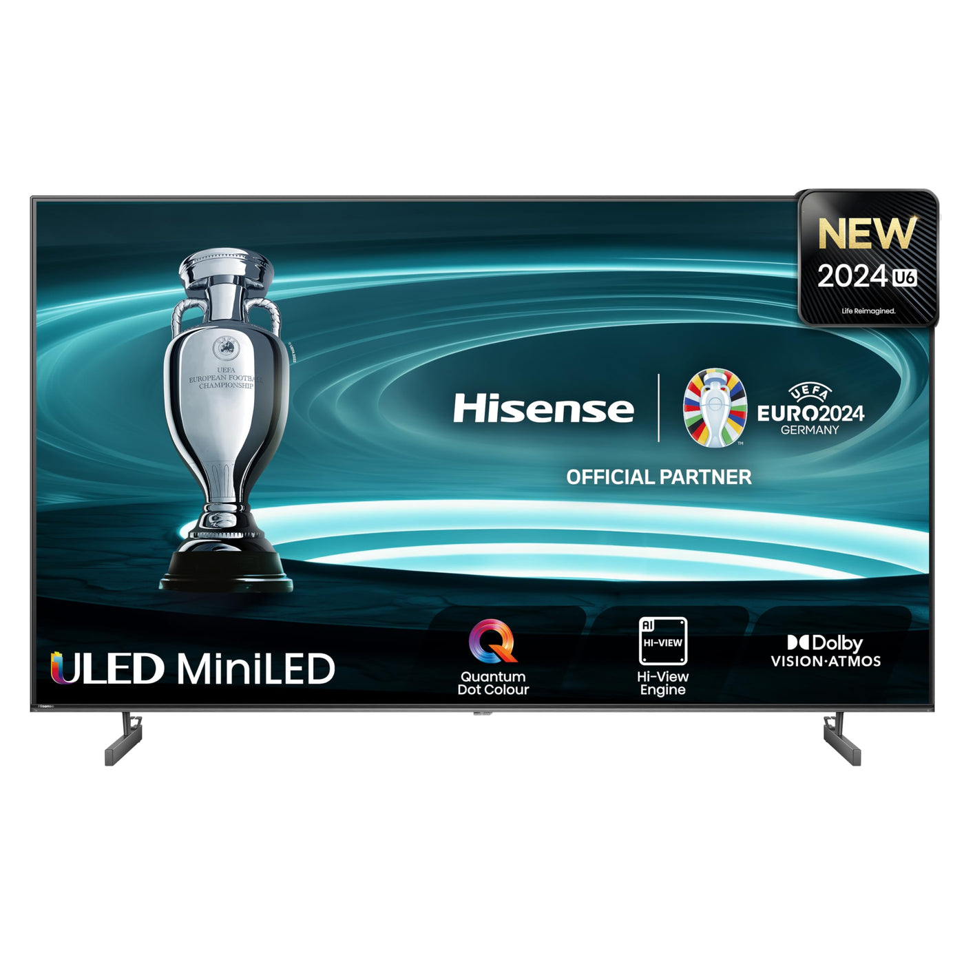 Hisense 55U6NQ 139 cm (55 Zoll) Fernseher 4K Mini LED ULED HDR Smart TV, 60Hz, HDMI 2.0, Game Mode Plus, Dolby Vision & Atmos, Bluetooth, Alexa Built-in, Anthrazit, [2024]