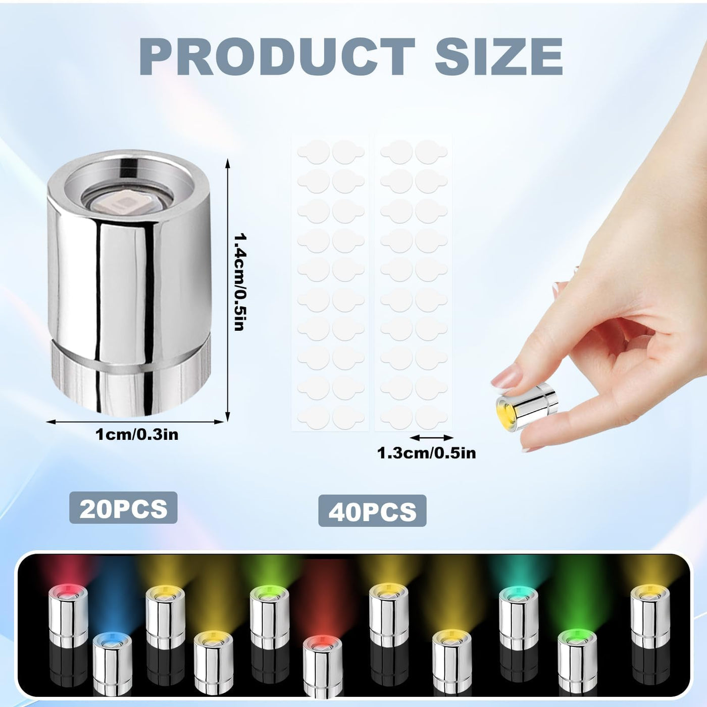 20 Stück Mini Led Licht Bunt Kleine Led Lichter Micro Für Beleuchtung Puppenhaus Mit 40 Kleber Puppenhaus Licht Für Partydekoration Basteln Puppenhauszubehör Bausteine Vitrinen(Buntes Licht)