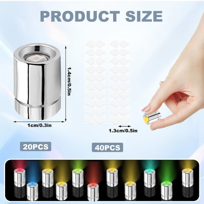 20 Stück Mini Led Licht Bunt Kleine Led Lichter Micro Für Beleuchtung Puppenhaus Mit 40 Kleber Puppenhaus Licht Für Partydekoration Basteln Puppenhauszubehör Bausteine Vitrinen(Buntes Licht)