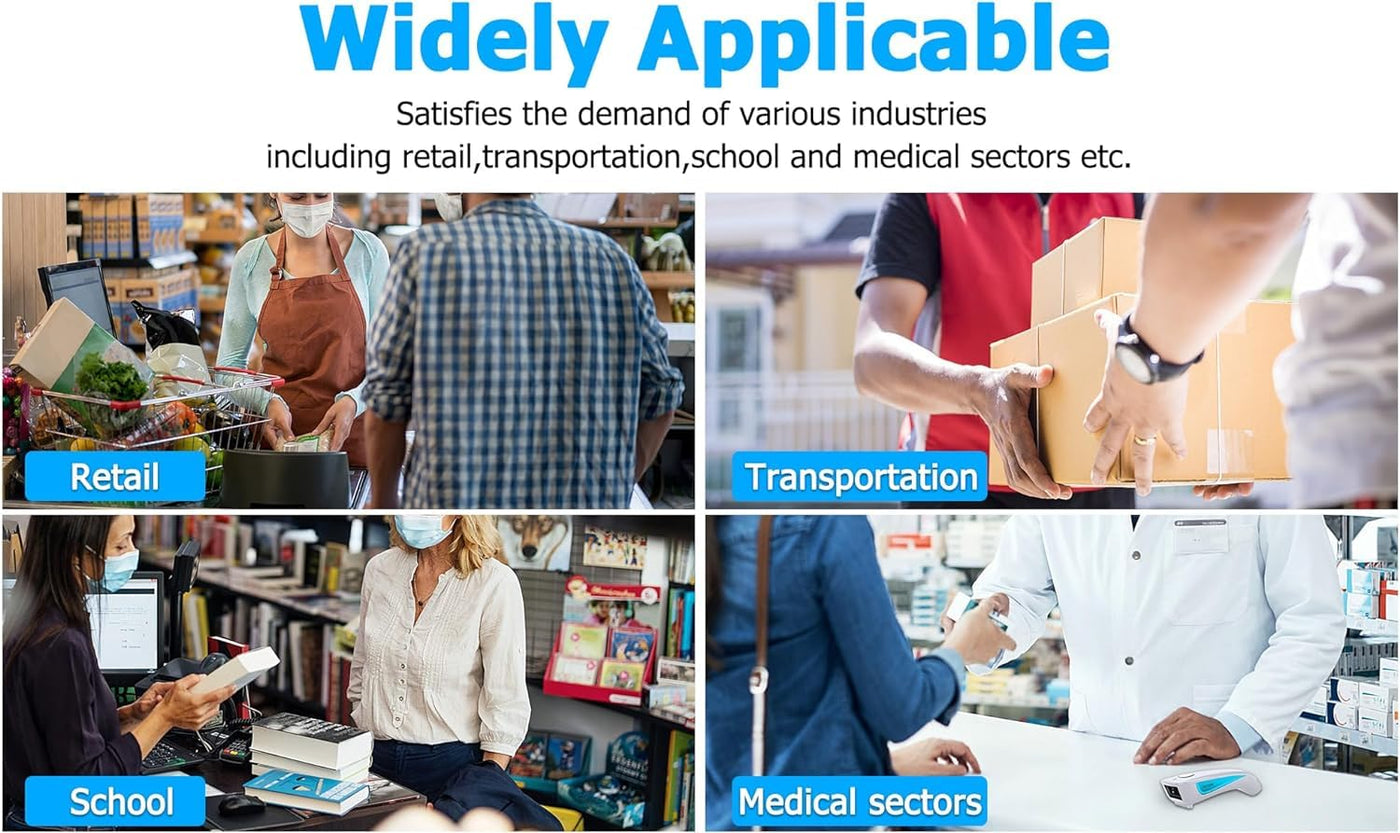 NETUM Upgrade Mini Wireless QR Barcode Scanner, 3 in 1 Bluetooth Tragbare Tasche Kleiner 1D 2D Strichcodeleser, Automatisch Schnelles, Präzises Scannen für POS, C850 Weiß