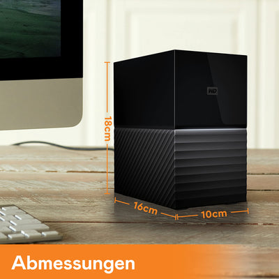 WD My Book Duo 28 TB RAID Desktop-Speicher (Passwortschutz, Sicherungssoftware, Hardwareverschlüsselung, USB 3.0, sofort mit RAID-0 einsatzbereit)