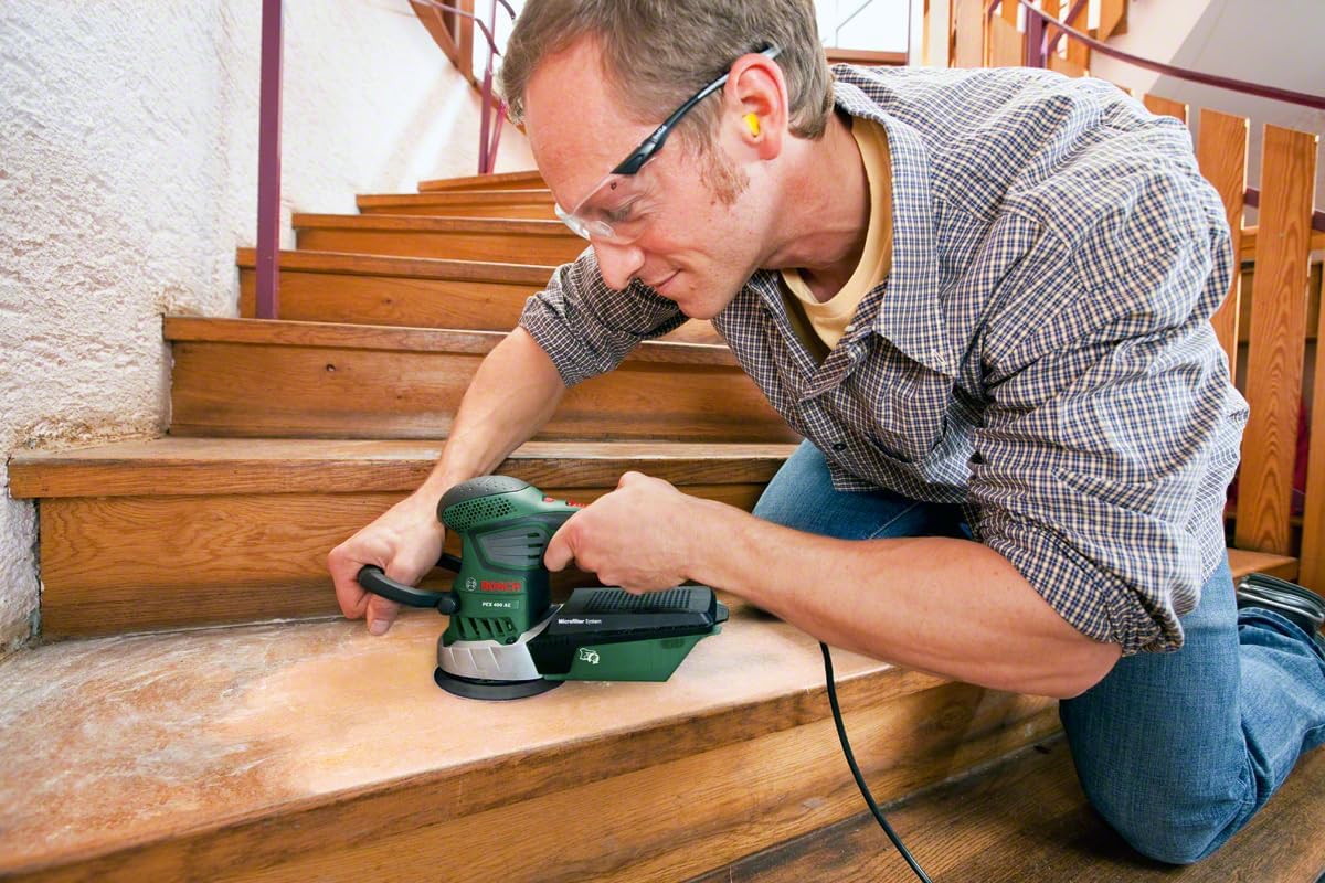 Bosch Exzenterschleifer PEX 400 AE (370 Watt, im Koffer)