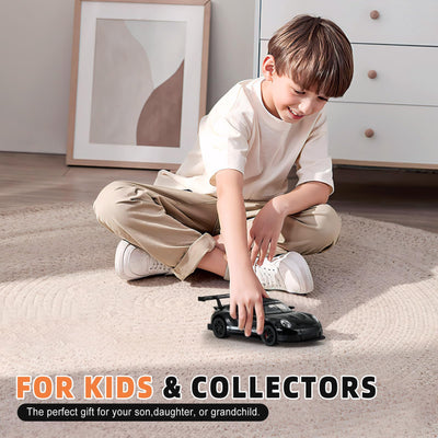 MODVKVK 911 GT3RS Modellauto 1:32, Spielzeugautos aus Druckgussmetall, Kinderspielzeugauto mit Ton und Licht mit Rückziehfunktion für Kinder ab 3 Jahren und Autosammler (Schwarz)