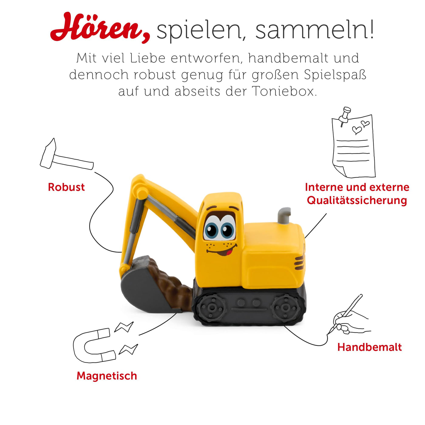 tonies Hörfigur für Toniebox, Sing Kinderlieder – Bagger Mats & Seine Freunde: Die schönsten Fahrzeuglieder, Kinderlieder für Kinder ab 3 Jahren, Spielzeit ca. 60 Minuten