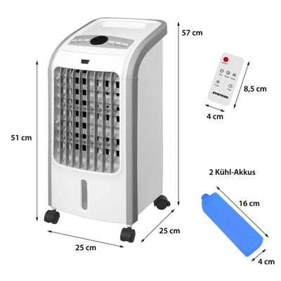Syntrox Klimagerät Mobil Stormy | Luftkühler mit Wasser | Verdunstungskühler, Lufterfrischer, inklusive Fernbedienung und Timer, schnelle Kühlung
