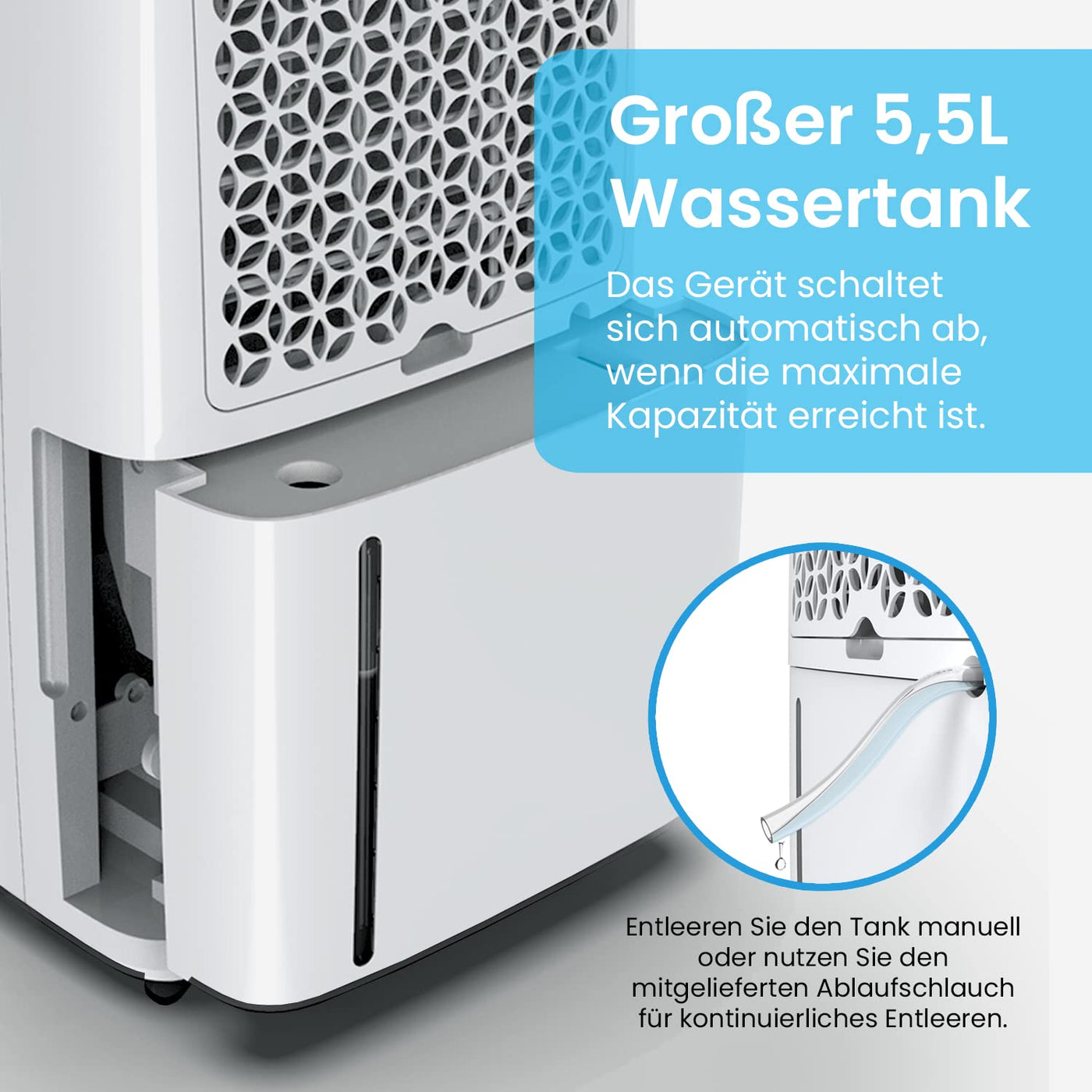 Pro Breeze Luftentfeuchter 20L in 24h Entfeuchtungsleistung - Raumgröße ca. 195m³ (~30 m²) - mit 4 Betriebsarten, Digitalanzeige, Ablaufschlauch, Wäschetrocknung, Timer - Gegen Feuchtigkeit, Schimmel
