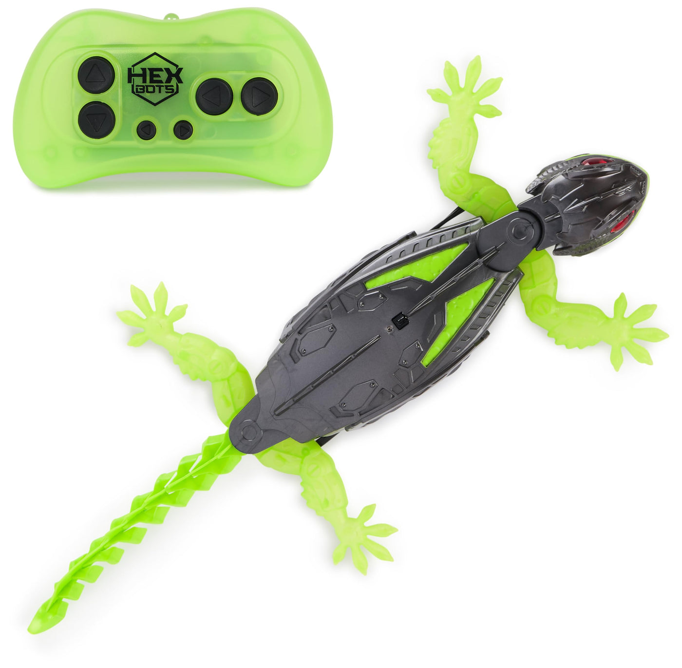 Hex Bots - Wall Crawler Gecko, ferngesteuerter Gecko, der an Wänden und Decken entlang krabbelt, mit leuchtenden LED-Augen, mit Fernbedienung, realistische Bewegungen, für Kinder ab 4 Jahren