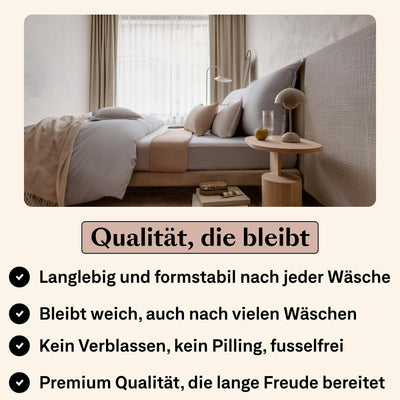 Amqua Mako Satin Kissenbezug (1x) aus ägyptischer Baumwolle 70x90 cm, hellgrau