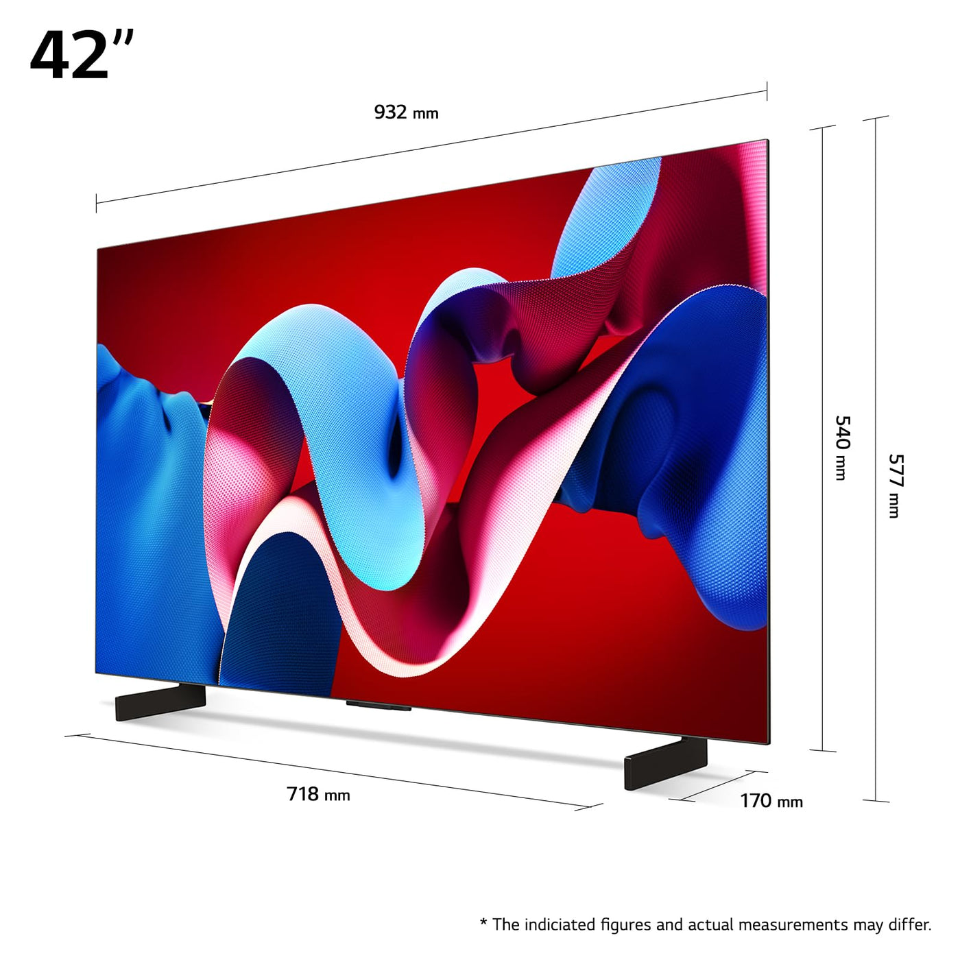 LG OLED42C47LA TV 42" (106 cm) OLED evo Fernseher (α9 Gen7 4K AI-Prozessor, webOS 24, Dolby Vision, bis zu 120Hz) [Modelljahr 2024]