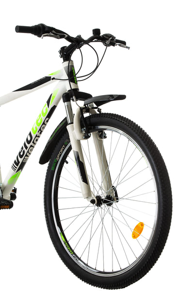 Multibrand Probike PRO 27.5 Zoll Fahrrad Mountainbike 21 Gang, Herren, Damen, Jungen geeignet ab 170-185 cm (Weiß Grün)