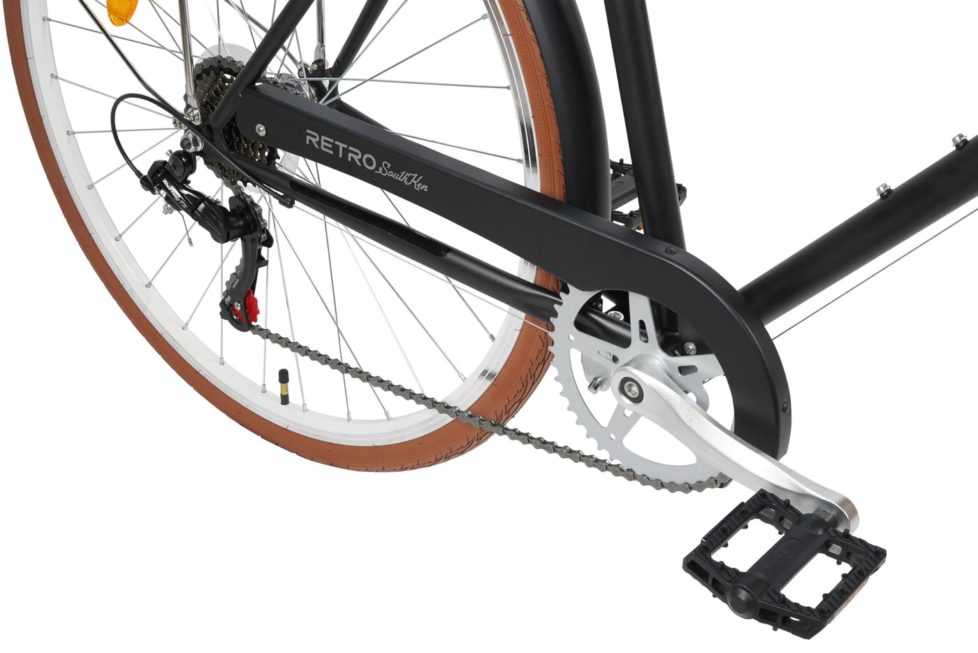 FabricBike Southken - City Bike 28 Zoll, Cityräder, klassisches Stadtrad, Fahrrad mit Korb, bequemer Sattel, 7-Gang-Schaltung (Southken Matte Black, L-58cm)