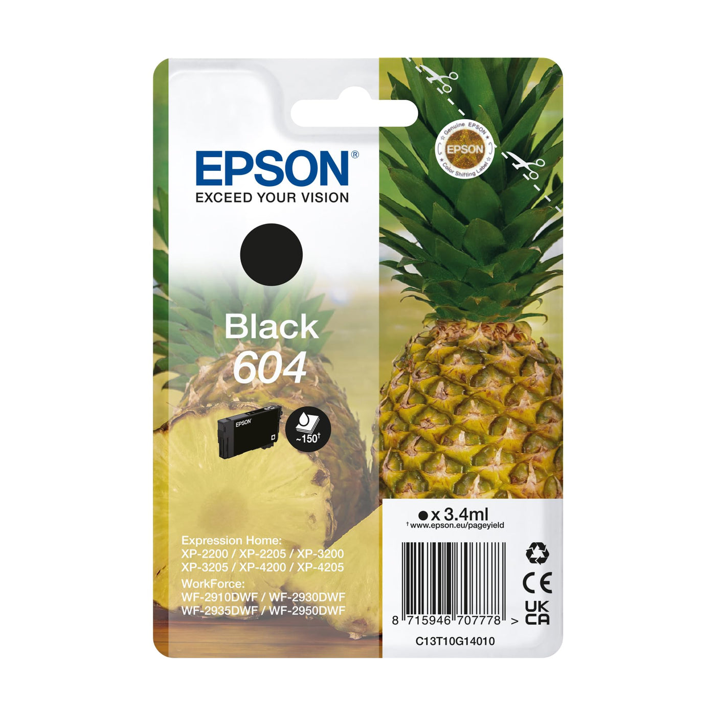 Epson Orginal 604XL Tinte Ananas Singlepack Magenta XL, XP-2200 XP-2205 XP-3200 XP-4205 WF2910DWF WF2930DWF WF2950DWF, ReadyPrint Flex-Tintentarife