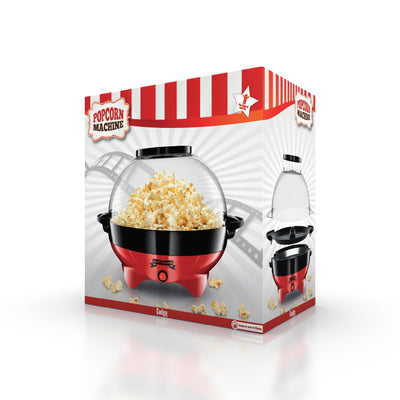 Gadgy Popcorn Maschine groß - Retro Popcorn Maker 5 L - Popcorn Maker mit Antihaftbeschichtung und abnehmbarer Heizfläche - Popkorn Maschine rot - Popcornmaschine 800W - Popcorn machine