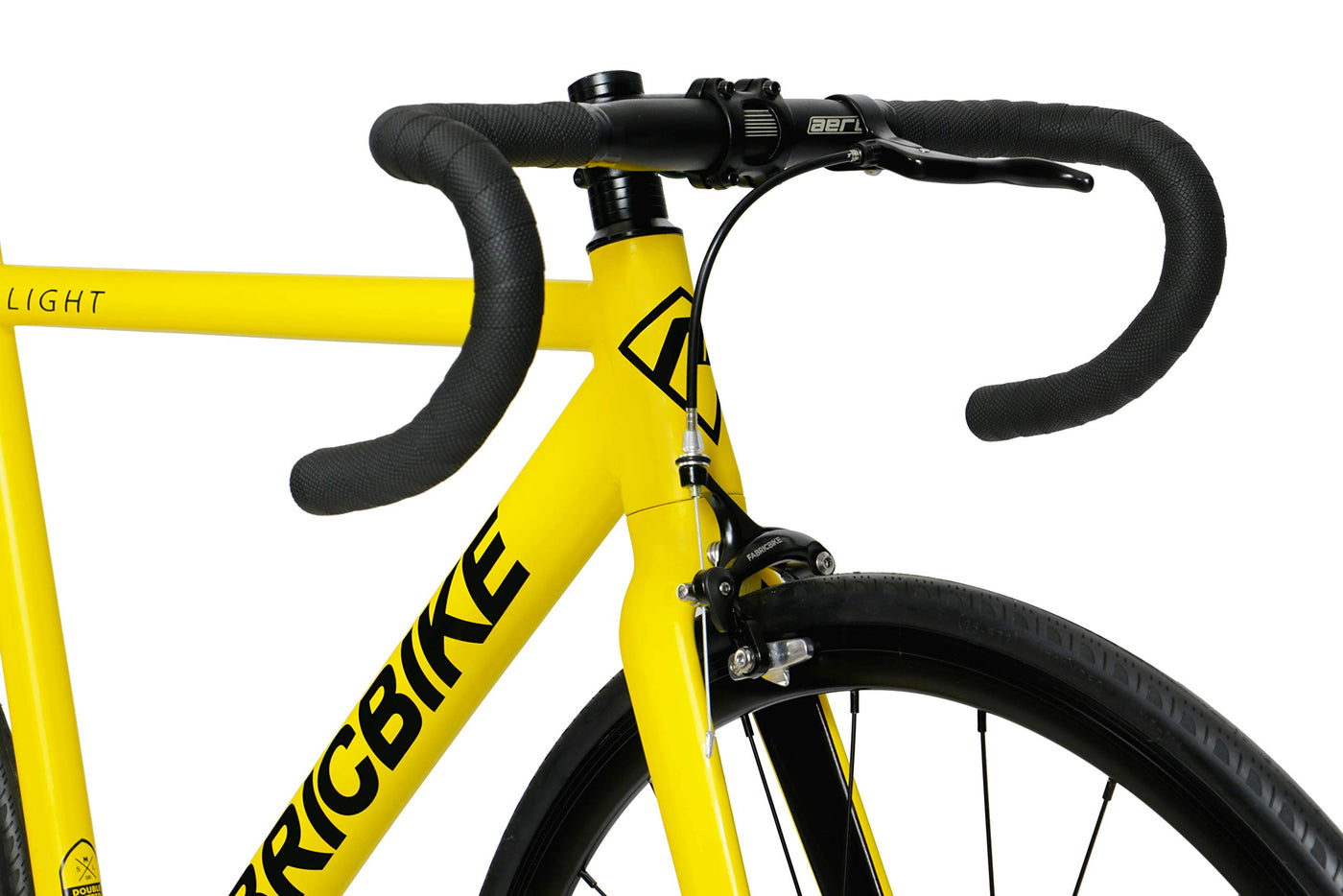 FabricBike Light PRO - Fixed Gear Fahrrad, Single Speed Fixie Starre Nabe, Aluminium Rahmen und Gabel, Räder 28", 6 Farben, 3 Größen, 8.45 kg (Größe M) (M-54cm, Light Pro Matte Yellow)