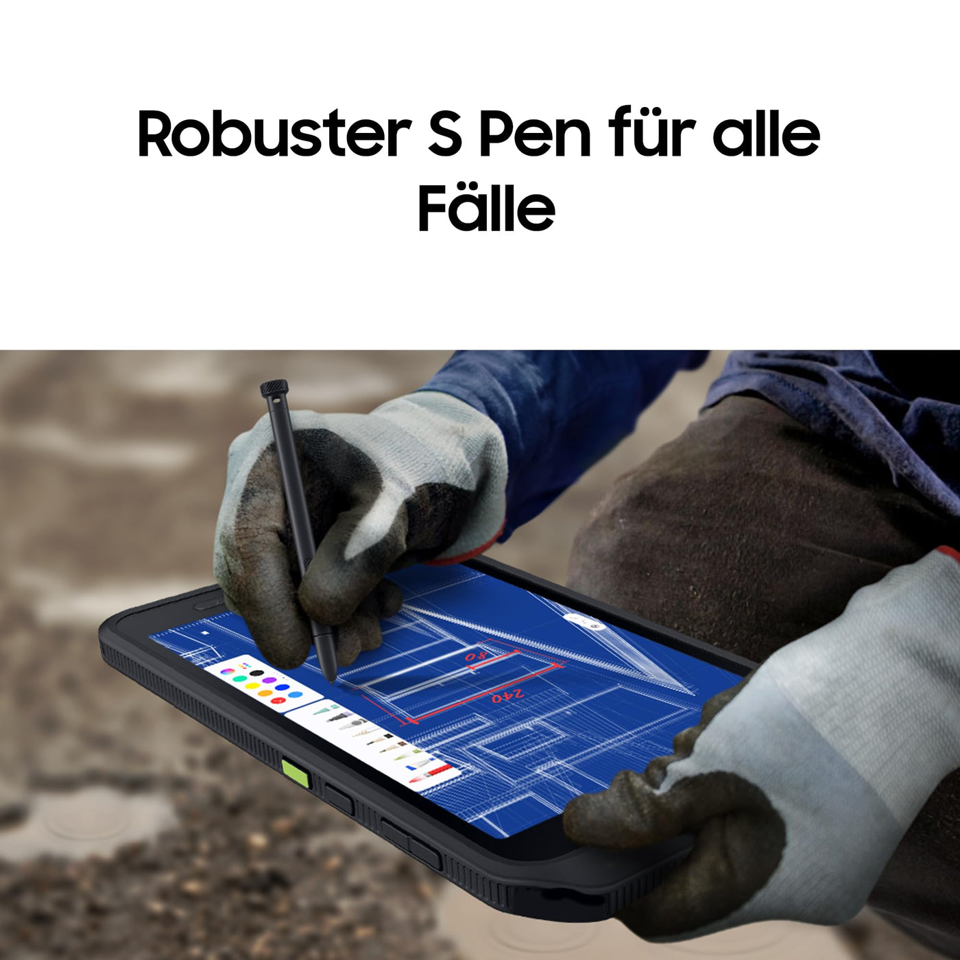 Samsung Galaxy Tab Active5 5G Enterprise Edition, Robustes Android-Tablet, 8 Zoll Display, 6 GB RAM und 128 GB erweiterbarer interner Speicher, Akku 5.050 mAh, Grün