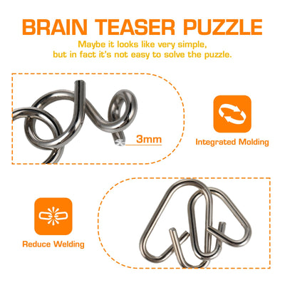 24-teiliges Metallpuzzle Set, Knobelspiele für Erwachsene, Geduldsspiel für Erwachsene, Geschicklichkeitsspiele, Geduldspiele für Kinder, IQ Puzzle 3D Brainteaser, Geschenkidee für alle Altersgruppen