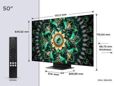 TCL 50Q7C 50 Zoll QD-Mini LED Fernseher, 4K HDR Premium 2000, Smart TV unterstützt durch Google TV (Dolby Vision IQ & Atmos, HVA-Panel, 144Hz Motion Clarity Pro, Freihändige Sprachsteuerung)