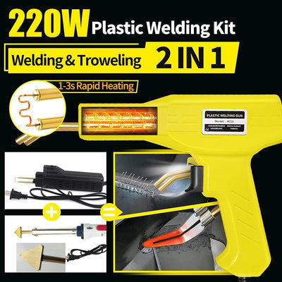220W Kunststoff Schweißgerät 2-in-1 Auto Kunststoff Reparatur Set mit 800PCS Schweißnagel&64Stk 8 Typen Schweißstäbe, Kunststoff Schweißen Auto Kunststoff Reparaturset für Reparatur Auto Stoßstangen