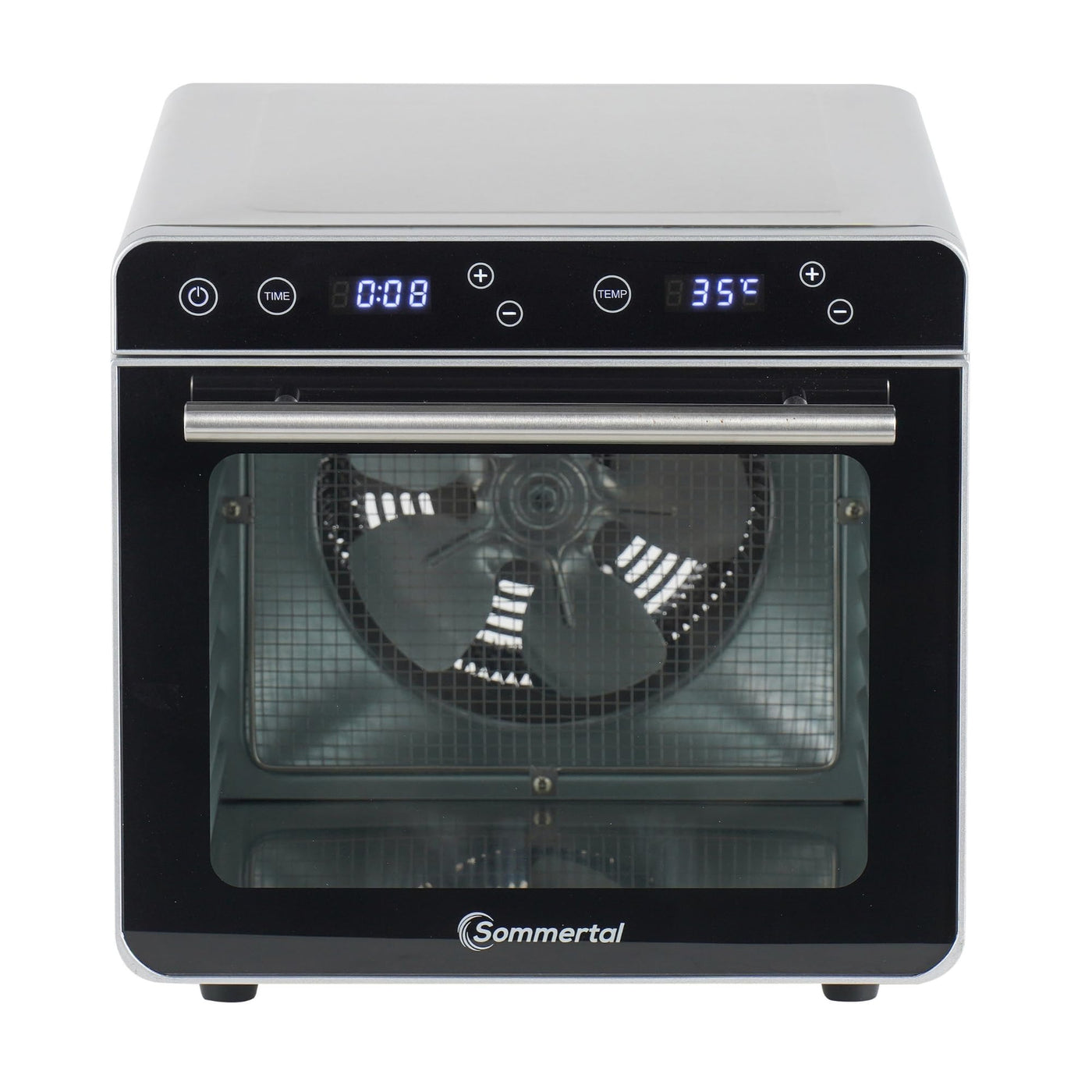 Sommertal Dörrautomat Silence 700 XXL inkl. 8 Edelstahl Dörrgitter, LED-Display, 24h Timer, Temperatureinstellung von (35°C–85°C) einstellbar, inkl. Kochbuch, Profi Dörrgerät, 700W Dehydrator