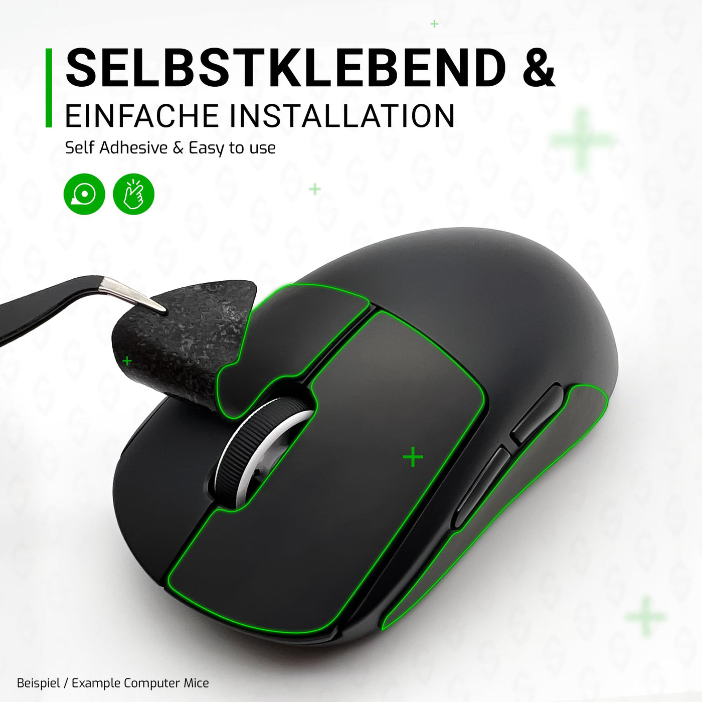 SensoryBoost Grip Tape Set für Logitech G PRO X Superlight 1 & 2 (+ extra Grip-Pad) Schweißabsorbierend, extrem rutschfest, Ultradünn (0.5mm) Selbstklebend & Rückstandsfrei - Gaming Maus Zubehör